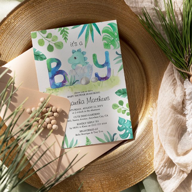 Invitación Cute dinosaurio 'It's a Boy' Baby Shower (Subido por el creador)