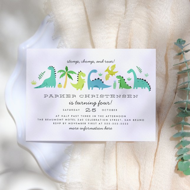 Invitación Cute Dinosaurios Boys fiesta de cumpleaños (Subido por el creador)