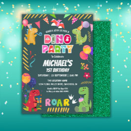 Invitación Cute Dinosaurios Dino Primer Fiesta de cumpleaños