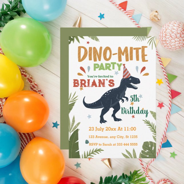 Invitación Cute dinosaurios ruar niño cumpleaños (Subido por el creador)