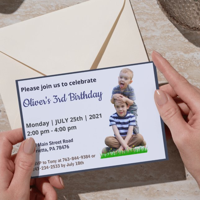 Invitación Cute Divertido | Foto de cumpleaños de niños (Subido por el creador)