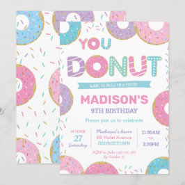 Invitación Cute donuts y fiesta de cumpleaños de Sprinkles