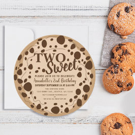 Invitación Cute dos dulces niños de la cookie segundo cumplea