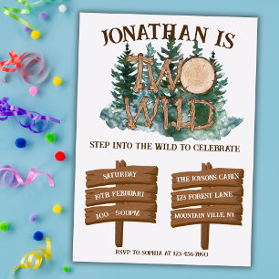 Invitación Cute Dos Salvaje Safari Jungla Camping 2do cumplea
