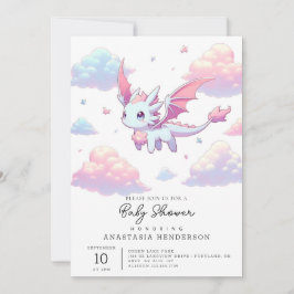 Invitación Cute Dragon Baby Shower