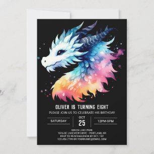 Invitación Cute Dragon Birthday Digital