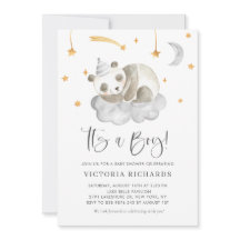 Cute durmiendo Panda Gray es un niño Baby Shower