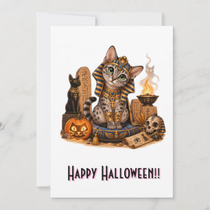 Invitación Cute Egyptian Mau Pharaoh Cat Halloween
