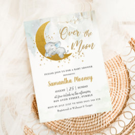 Invitación Cute Elefante estamos en el Baby Shower de Moon Bo