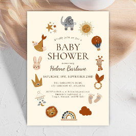 Invitación Cute Elegant Boho Baby Shower