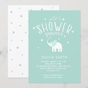 Invitación Cute Elephant Baby Shower