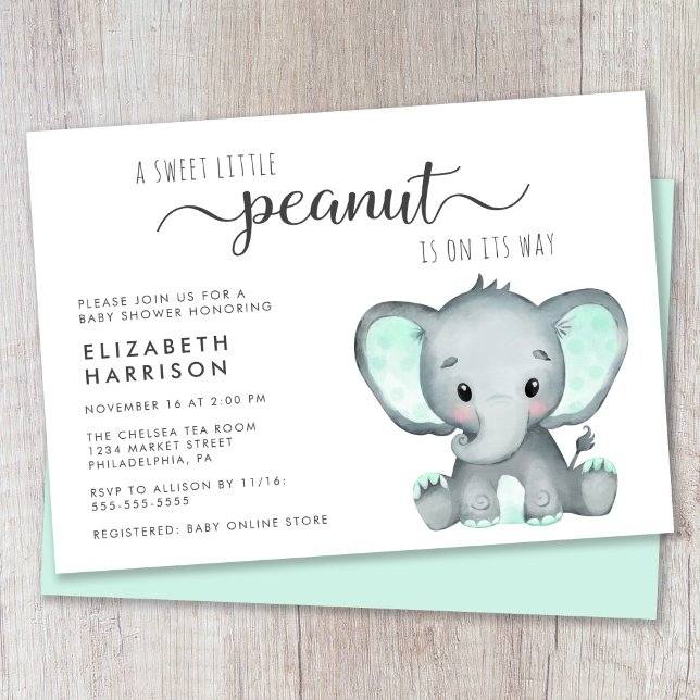 Invitación Cute Elephant Baby Shower (Subido por el creador)