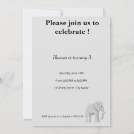 Invitación Cute Elephant Birthday Invitation | Soft Pastel 
