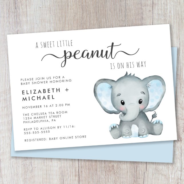 Invitación Cute Elephant Boy Parejas Baby Shower (Subido por el creador)