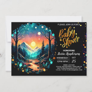 Invitación Cute en el Baby Shower encantado de Woods