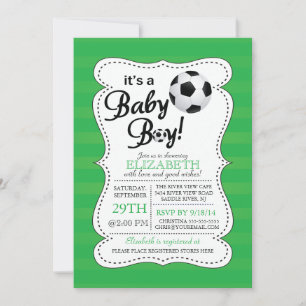 Invitación Cute, es un Baby Shower de fútbol para niños