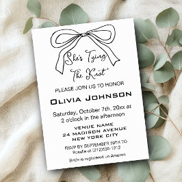 Invitación Cute está atando la ducha de novias Black Bow Knot