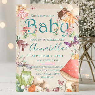 Invitación Cute Fairy Garden Watercolor Fairies