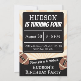 Invitación Cute Fall Football Birthday Party Invitation Boys