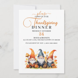 Invitación Cute Fall GNOMES Acción de Gracias