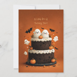 Invitación Cute Fantasma de Halloween Un Pequeño Boo