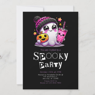 Invitación Cute fantasma estrena Halloween Minimalista modern