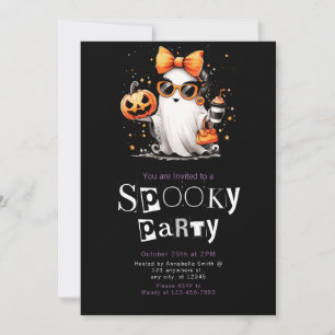 Invitación Cute fantasma estrena moderna fiesta Minimalista d