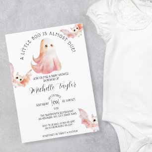 Invitación Cute Fantasma Pequeño Boo Chica Baby Shower