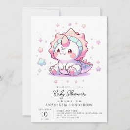 Invitación Cute Fantasy Dinosaur Baby Shower