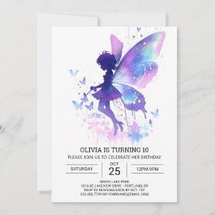 Invitación Cute Fantasy Fairy Birday
