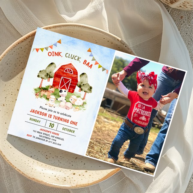 Invitación Cute Farm Animals Barnyard Birthday Party (Subido por el creador)