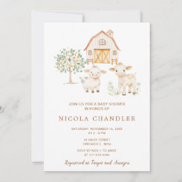 Invitación Cute Farm Barn Baby Shower