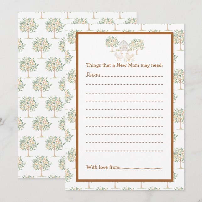 Invitación Cute Farm Barn Baby Shower (Anverso / Reverso)