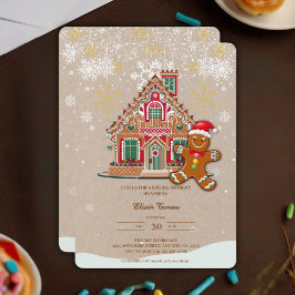 Invitación Cute Festiva Gingerbread House Baby Shower
