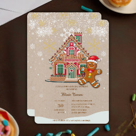 Invitación Cute Festiva Gingerbread House Baby Shower