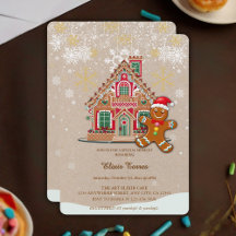 Cute Festiva Gingerbread House Baby Shower
