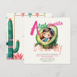 Invitación Cute Fiesta Chica Baby Shower Señorita Calidad