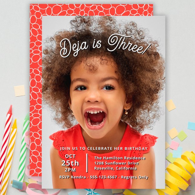 Invitación Cute fiesta de cumpleaños de niño con foto complet (Subido por el creador)