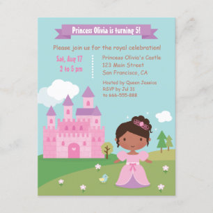 Invitación Cute fiesta de cumpleaños de princesas africanas
