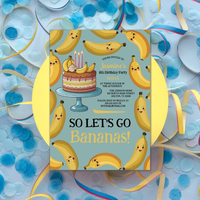 Invitación Cute fiesta de cumpleaños de un niño con tema bana (Subido por el creador)