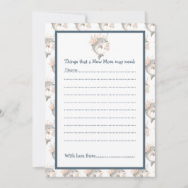 Invitación Cute Floral Dolphin Baby Shower