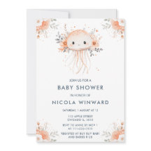 Cute Floral Jellyfish Baby Shower