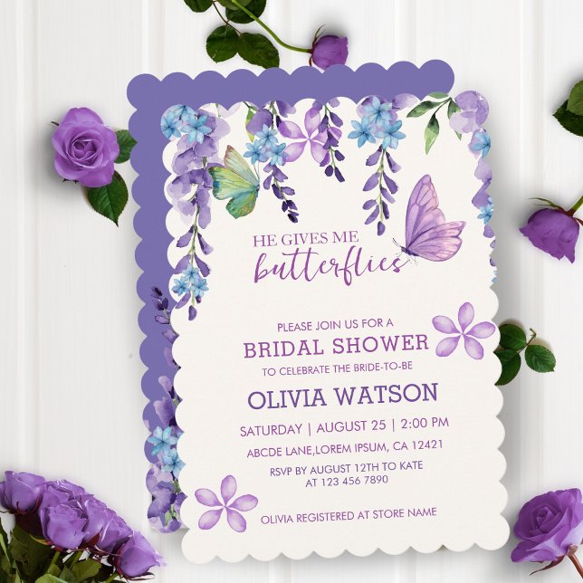Invitación Cute Floral Me Da Butterflies Ducha De Novias (Subido por el creador)