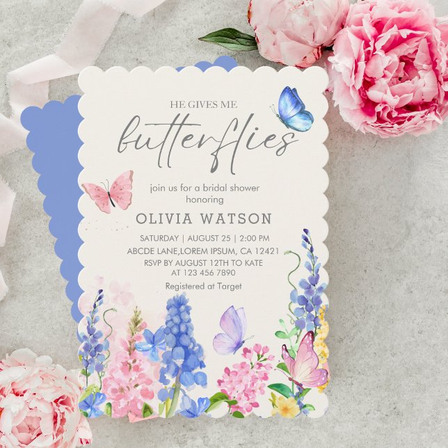 Invitación Cute Floral Me Da Butterflies Ducha De Novias (Subido por el creador)