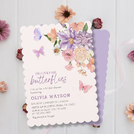 Invitación Cute Floral Me Da Butterflies Ducha De Novias