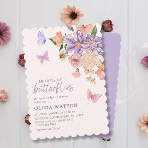 Invitación Cute Floral Me Da Butterflies Ducha De Novias
