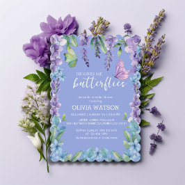 Invitación Cute Floral Me Da Butterflies Ducha De Novias