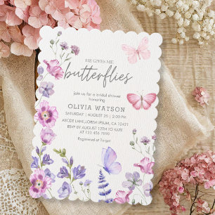 Invitación Cute Floral Me Da Butterflies Ducha De Novias