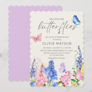 Invitación Cute Floral Me Da Butterflies Ducha De Novias