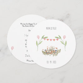 Invitación Cute Floral Mouse In Flowers With Flags Card